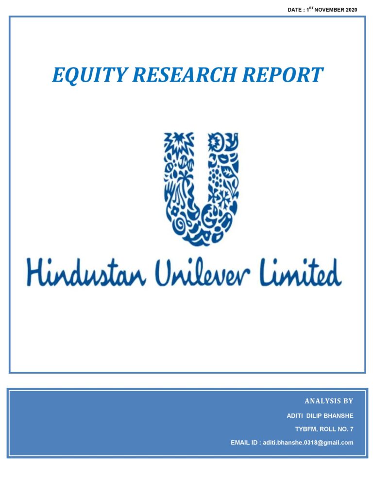 Equity Research Report on Hindustan Unilever Ltd.